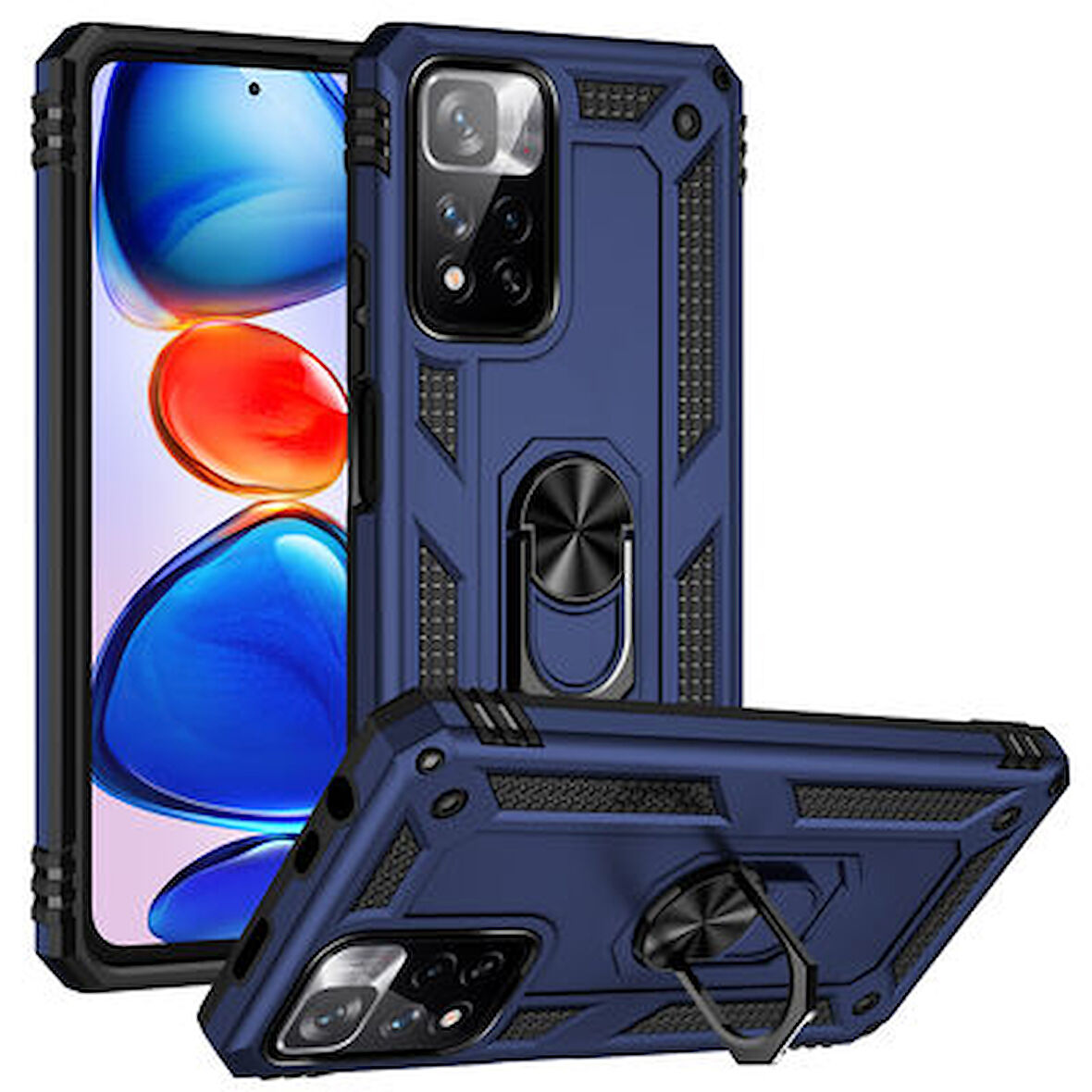 Redmi Note 11 Pro Plus 5G Çift Katmanlı ve Yüzüklü Tam Koruma Vega Premium Kılıf