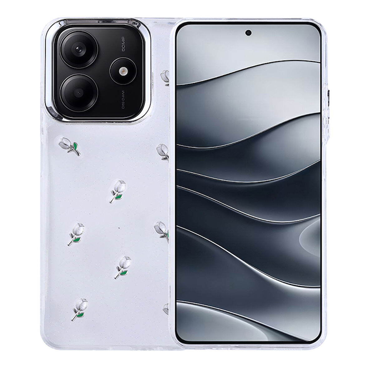 Redmi Note 14 4G Mini Figürlü ve Kamera Çerçeveli Ultra Sağlam Sararmaz Pole Premium Kapak