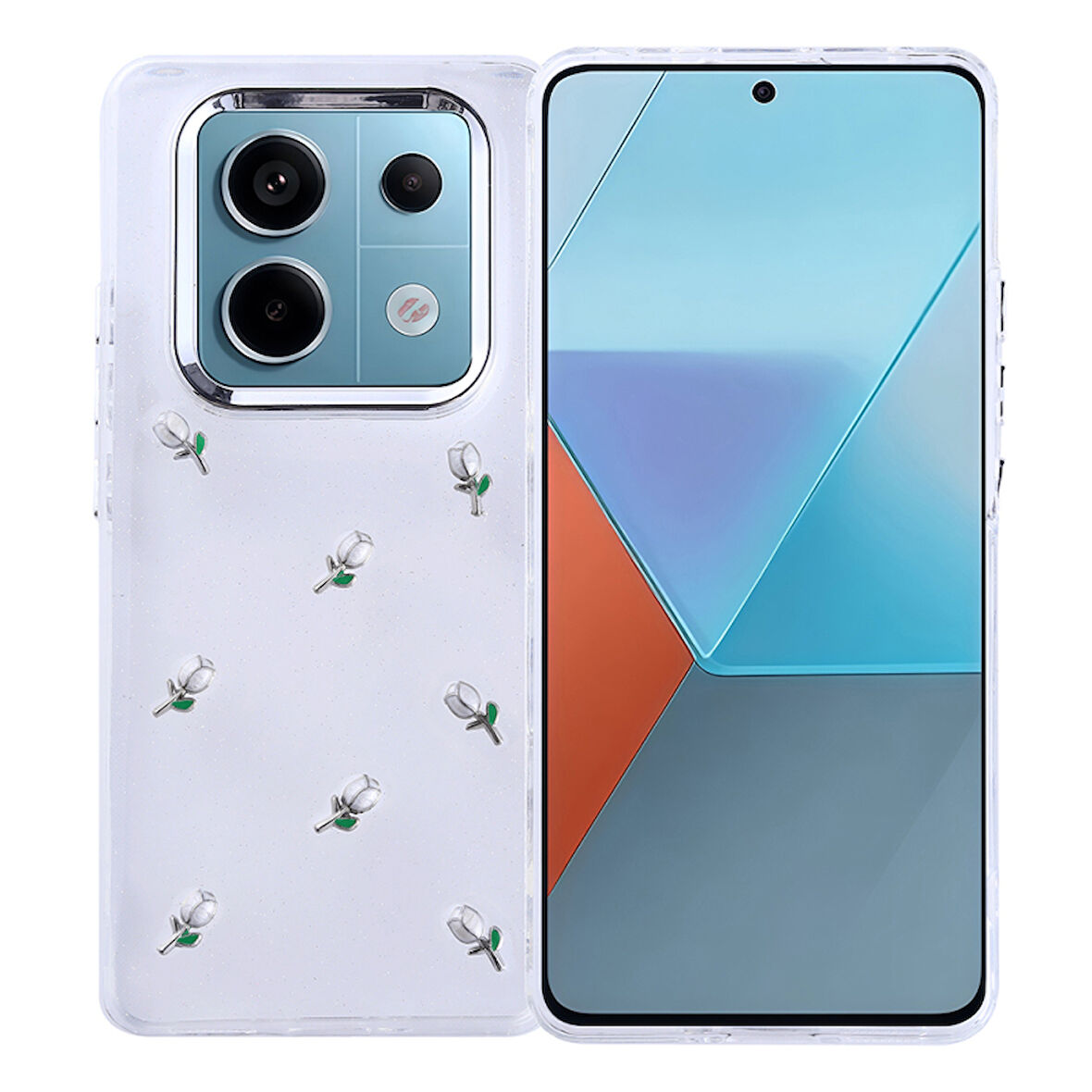 Redmi Note 14 Pro 4G Kılıf Simli Kamera Çerçveli ve Mini Fİgür Desenli Ultra Koruma Sağlayan Kutup Sert Silikon Kapak