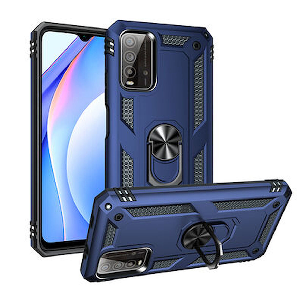 Redmi Note 9 4G Kılıf Tam Koruma Çift Katmanlı İbiza Sert Silikon Kapak