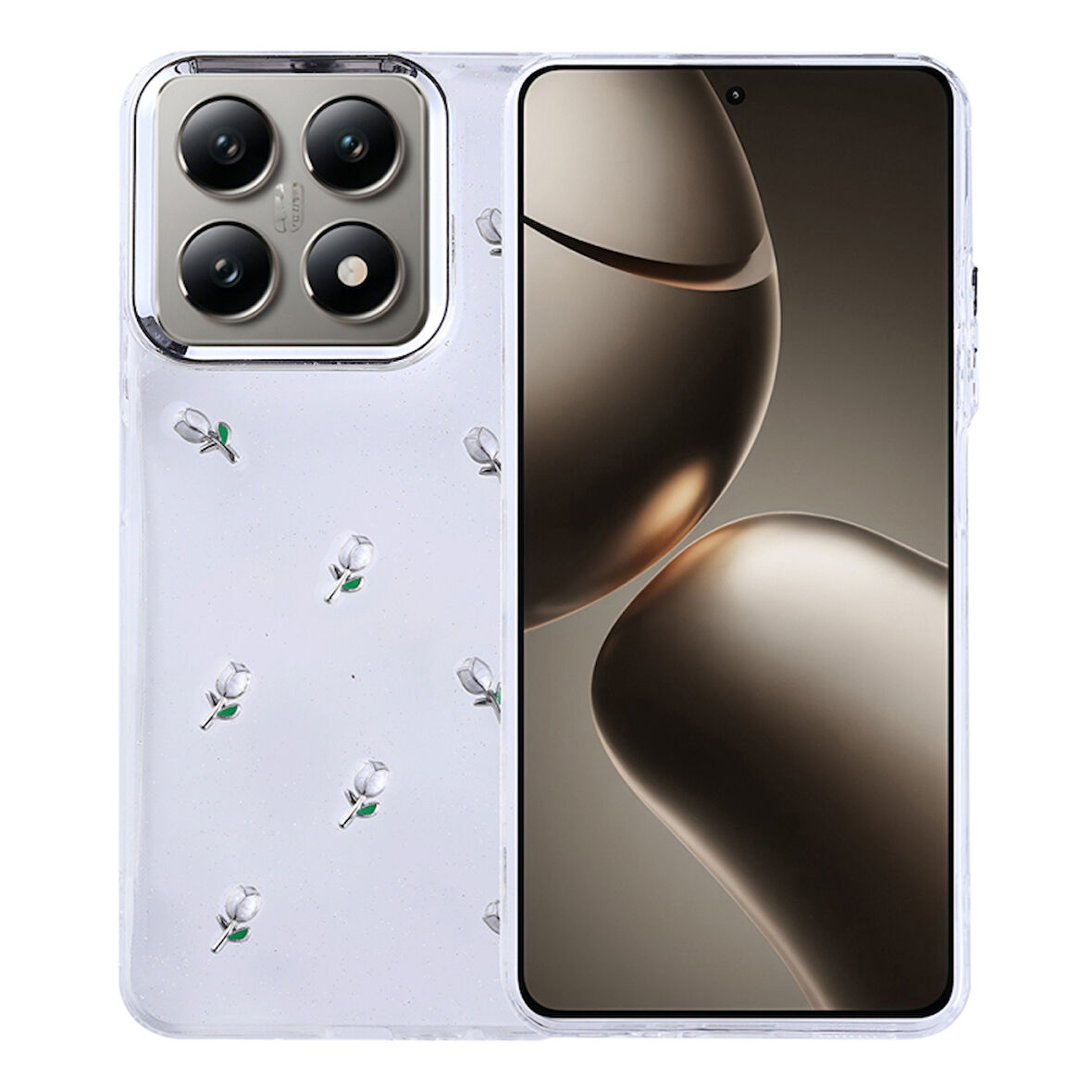 Xiaomi 14T Mini Figürlü ve Kamera Çerçeveli Ultra Sağlam Sararmaz Pole Premium Kapak