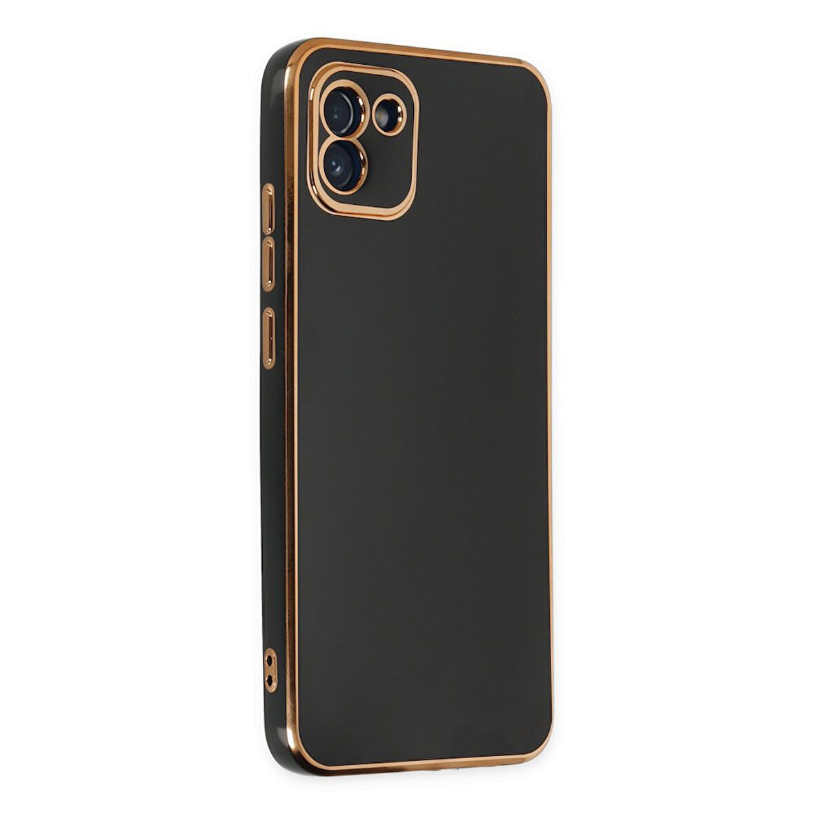 Samsung Galaxy A03 Kılıf Parlak Yapılı Esnek Volet Silikon Kapak