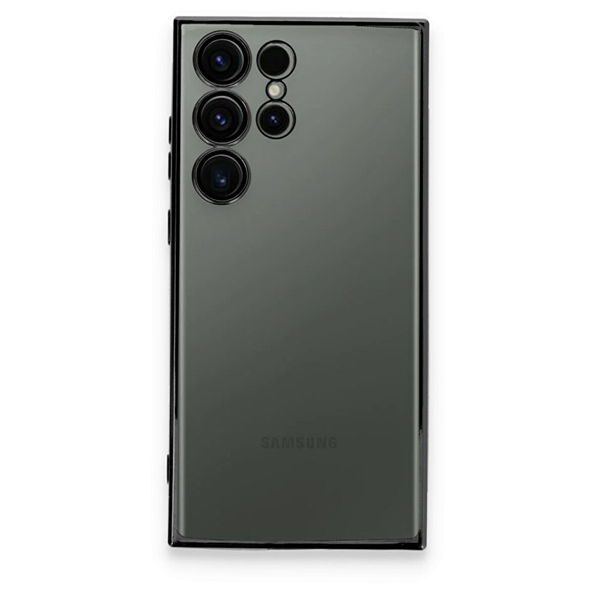 Samsung Galaxy S24 Ultra Kılıf Kamera Lens Korumalı Parlak Silikon Kapak RYC/Razer Lens - Siyah