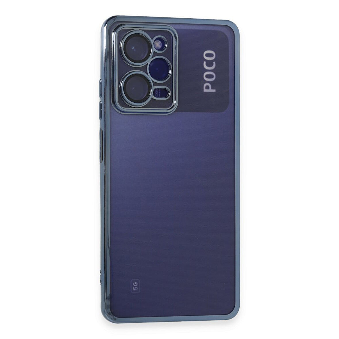 Poco X5 Pro 5G Kılıf Kamera Lens Korumalı Parlak Silikon Kapak RYC/Razer Lens - Açık Mavi