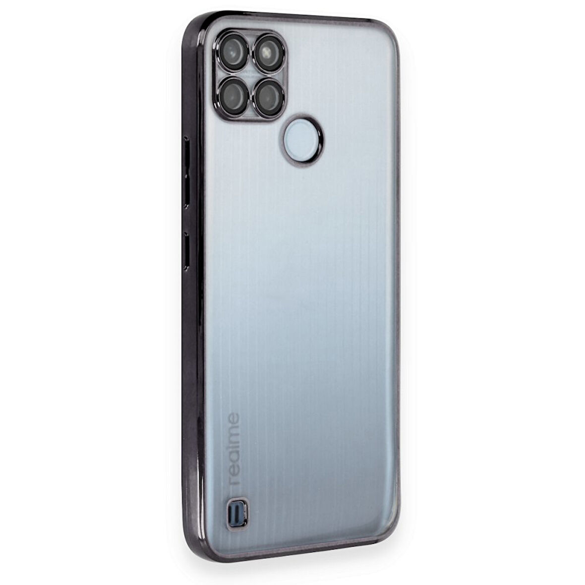 Realme C25Y Kılıf Kamera Lens Korumalı Parlak Silikon Kapak RYC/Razer Lens - Siyah