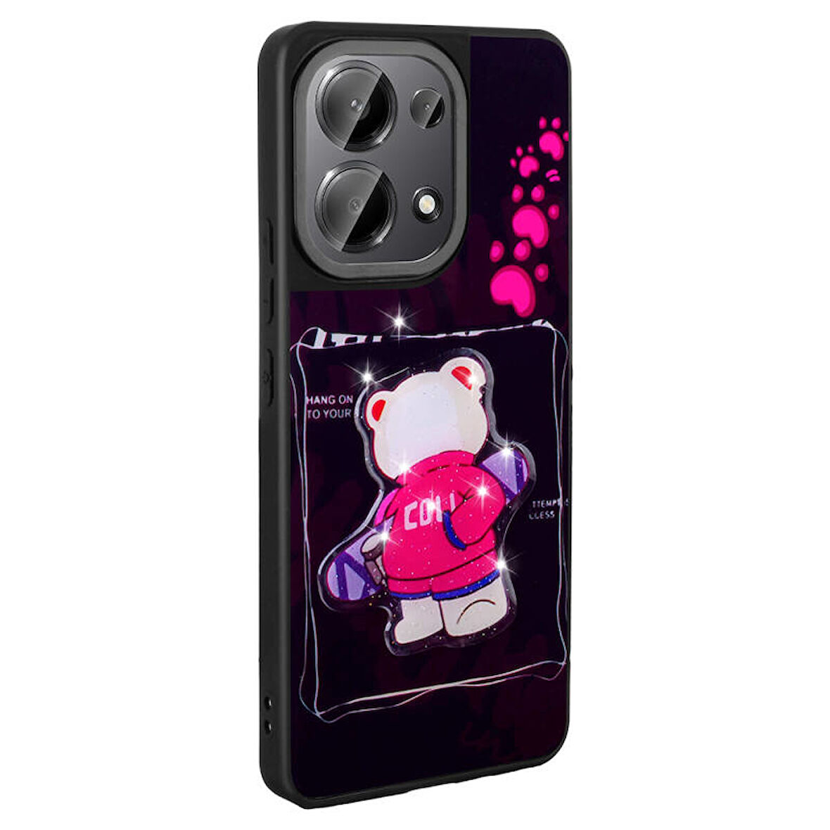 Poco M6 Pro 4G Kılıf Kabartma Parlak Figürlü Şık Anylove Premium Silikon Kapak