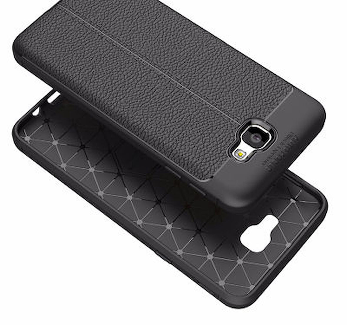 Samsung Galaxy J5 Prime Kılıf Deri Desenli ve Esnek Yapılı Sağlam Derry Silikon Kılıf