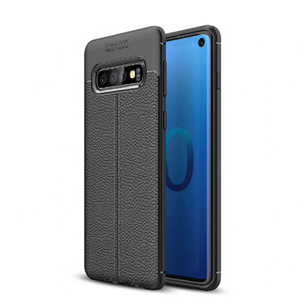 Samsung Galaxy S10 Plus Kılıf Deri Desenli ve Esnek Yapılı Sağlam Derry Silikon Kılıf