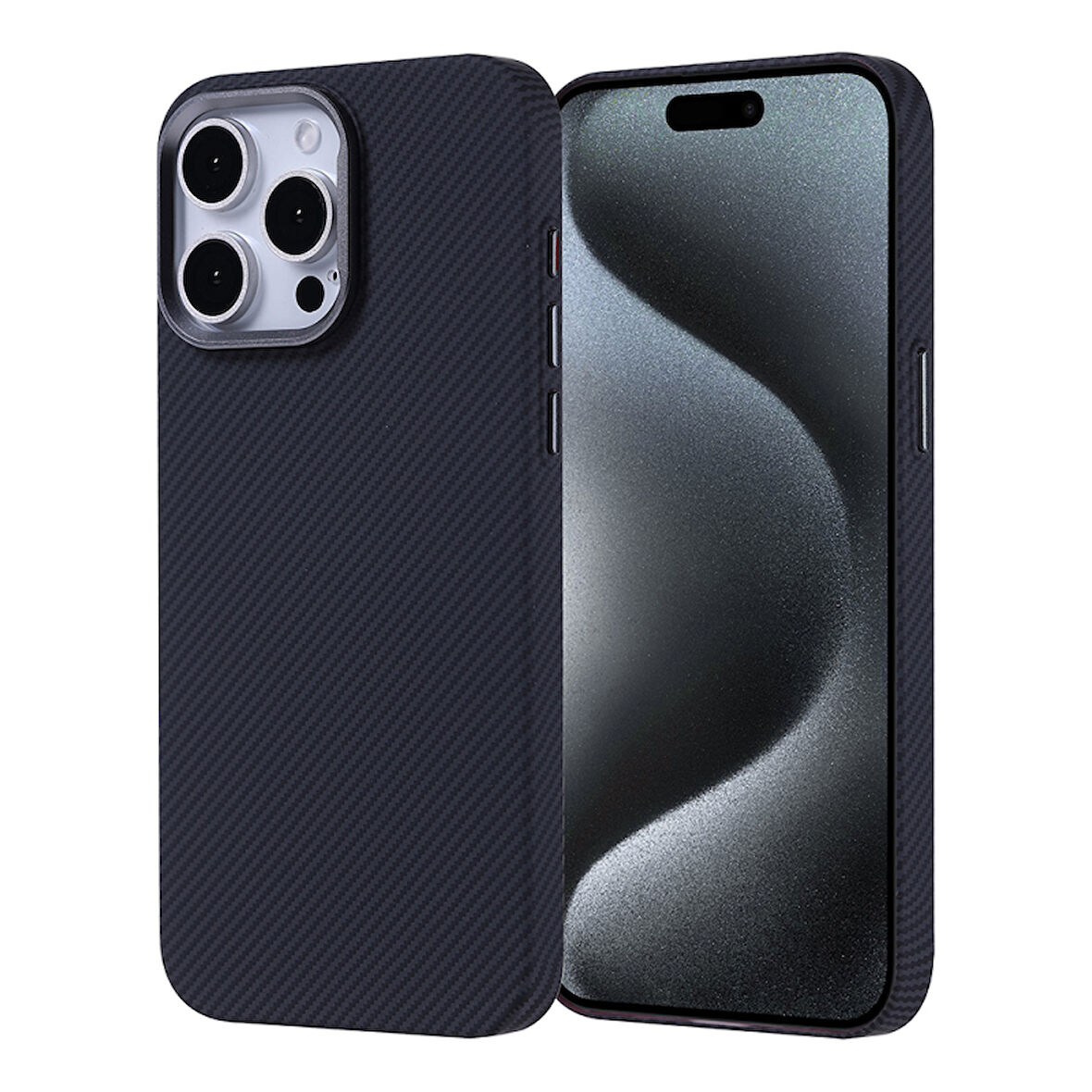 iPhone 15 Pro Max Kılıf Karbon Fiber Desenli Magsafe Şarj Özellikli Ultra İnce Nekst Premium Kapak