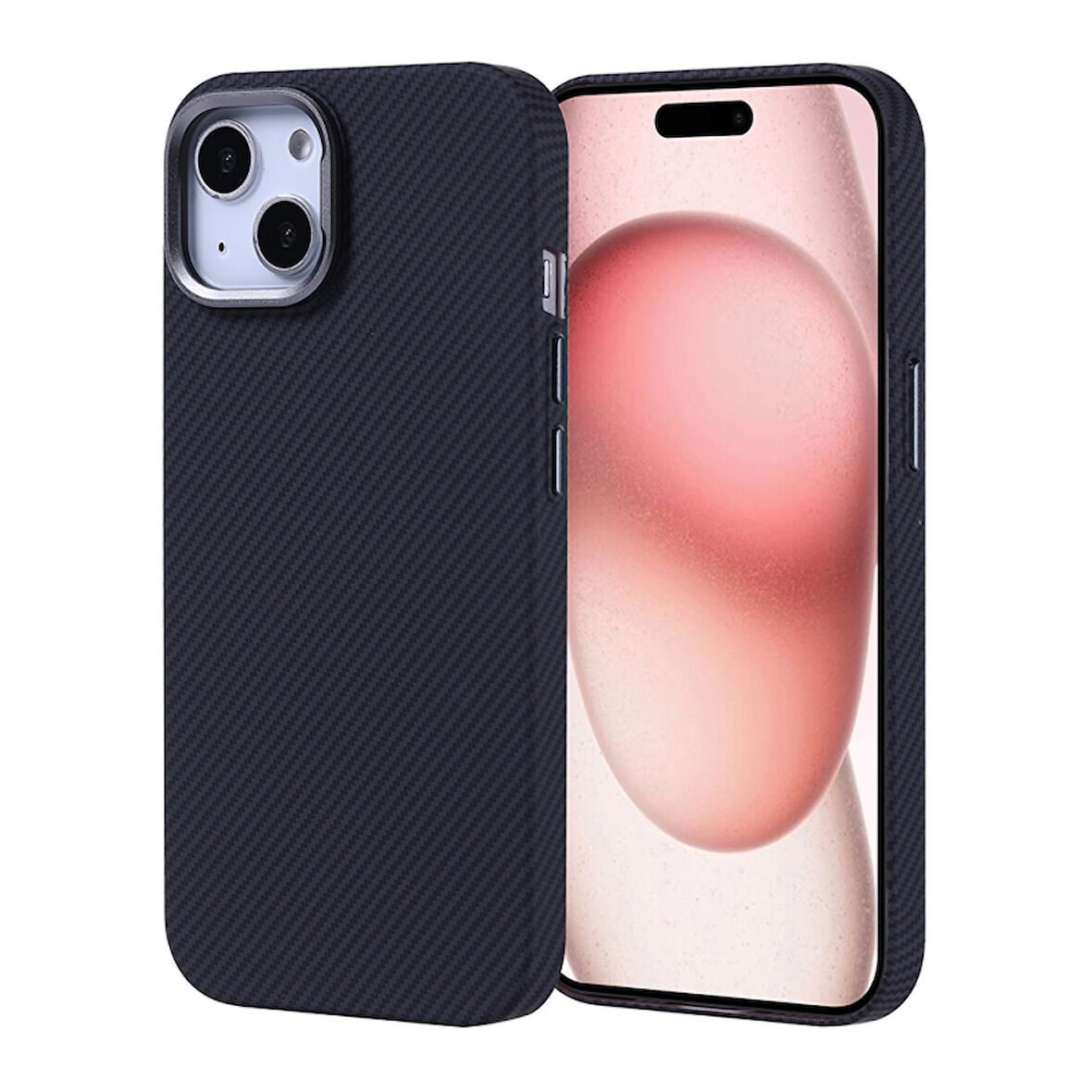 iPhone 15 Kılıf Magsafe Destekli Ultra İnce Karbon Fiber Desenli Slimfiber Premium Kapak