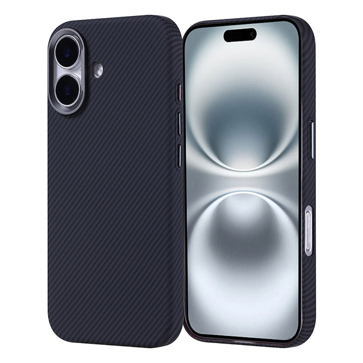 iPhone 16 Kılıf Magsafe Destekli Ultra İnce Karbon Fiber Desenli Slimfiber Premium Kapak