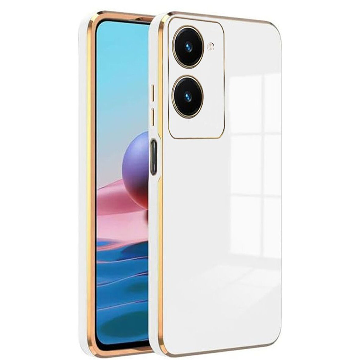 Vivo Y18 Kılıf Parlak Yapılı Esnek Volet Silikon Kapak