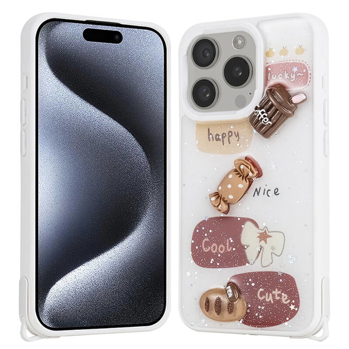 iPhone 15 Pro Figürlü ve Desenli Şık Cevze Premium Kılıf