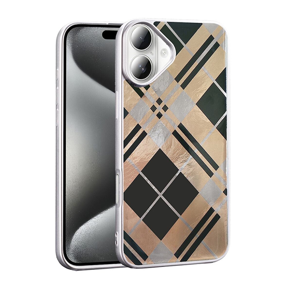 iPhone 16 Kılıf Desen Detaylı Şık Mep Premium Silikon Kapak