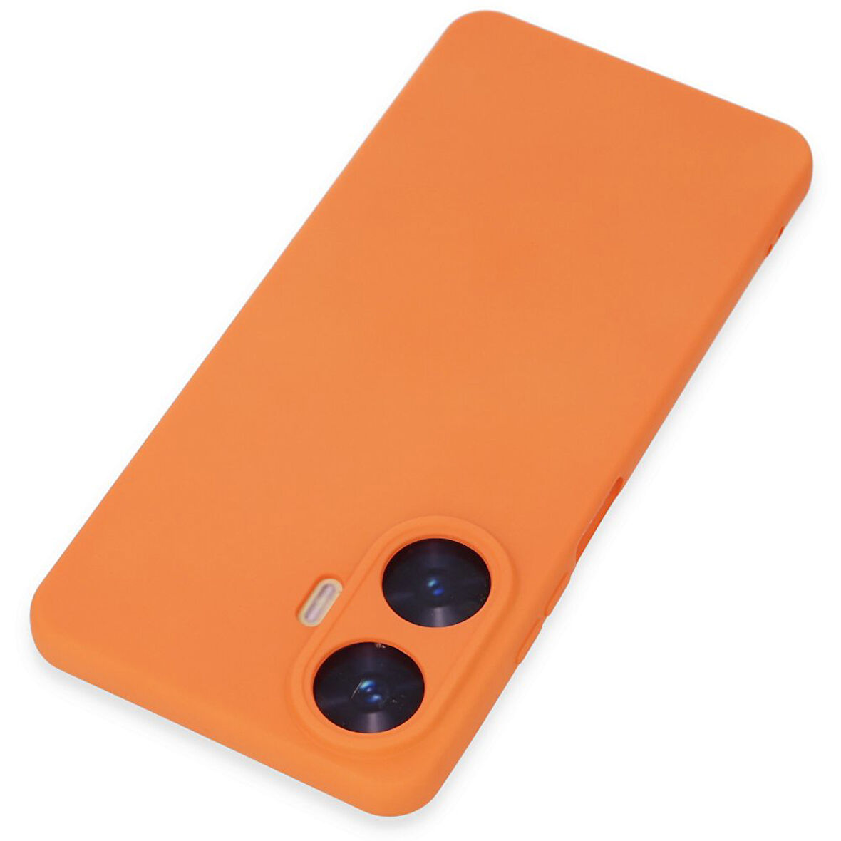 Realme C55 Kılıf İçi Kadife Kaplı Nano Silikon Kapak - Turuncu