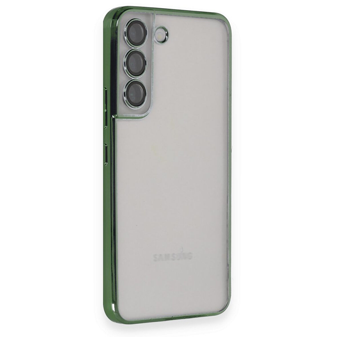 Samsung Galaxy S22 Kılıf Kamera Lens Korumalı Razer Lens Silikon Kapak - Yeşil