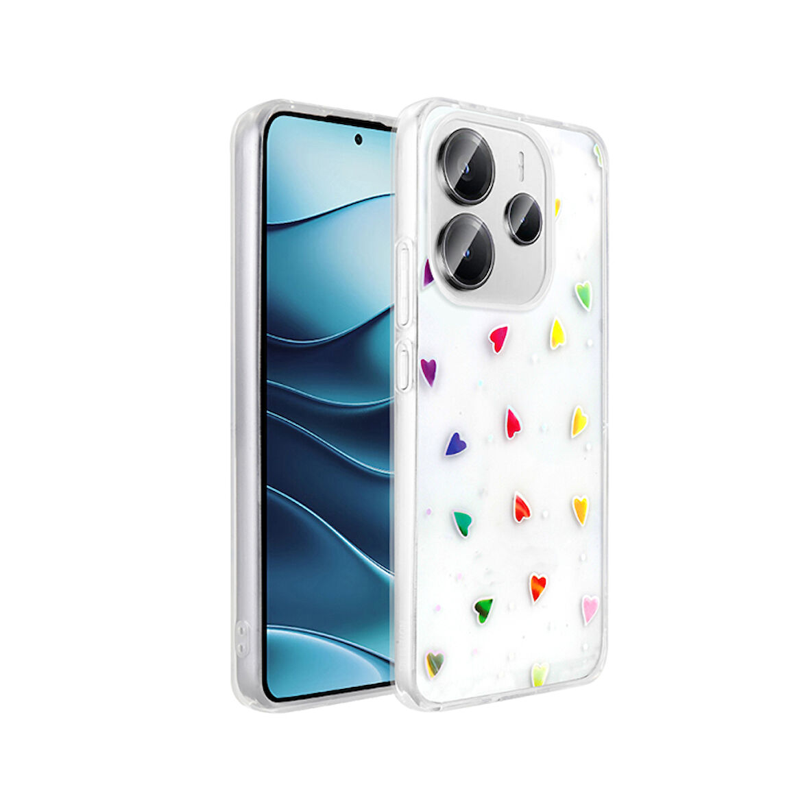 Redmi Note 14 4G Kılıf Şeffaf Yapılı ve Figürlü Folk Premium Sert Silikon Kapak