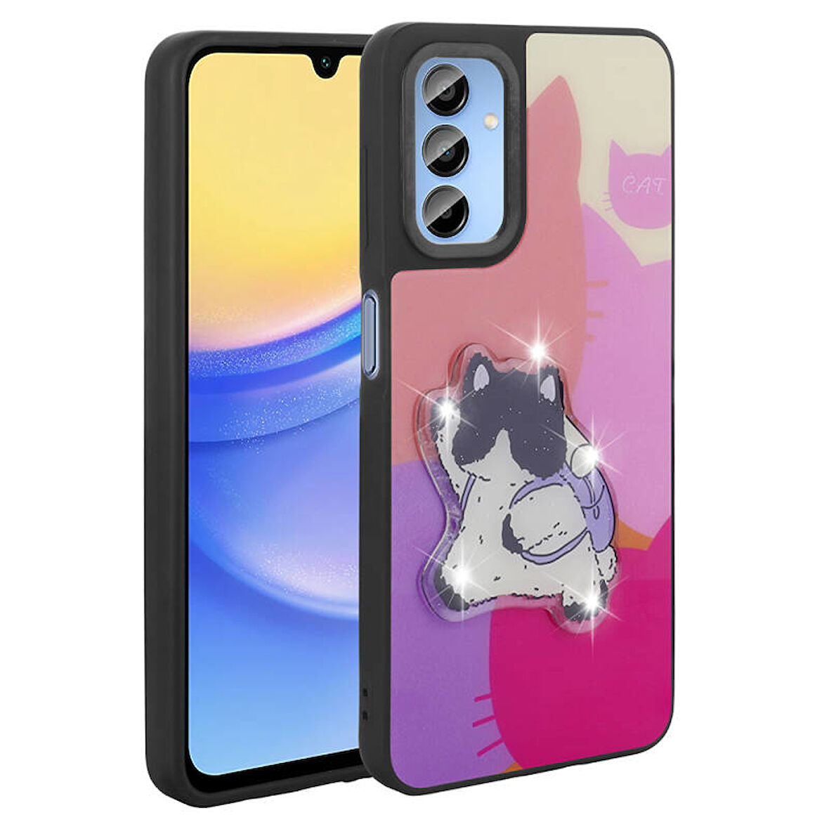 Galaxy A25 Kılıf Kabartma Parlak Figürlü Şık Amas Premium Silikon Kapak