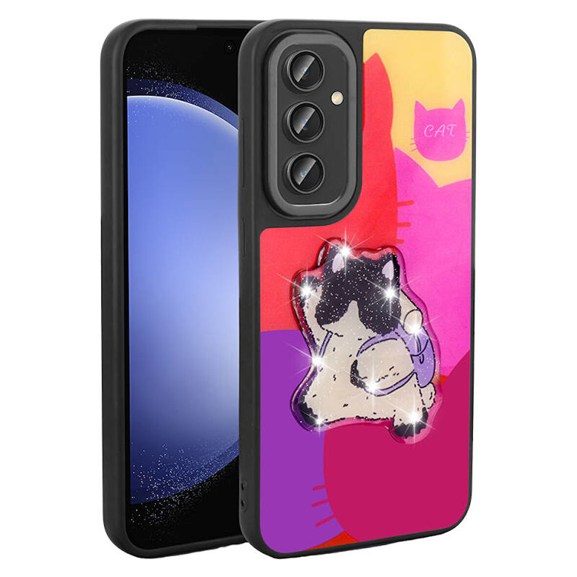 Galaxy A34 Kılıf Kabartma Parlak Figürlü Şık Anylove Premium Silikon Kapak