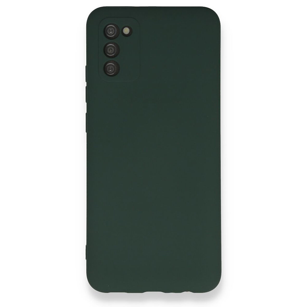 Samsung Galaxy A03S Kılıf İçi Kadife Kaplı Nano Silikon Kapak - Koyu Yeşil