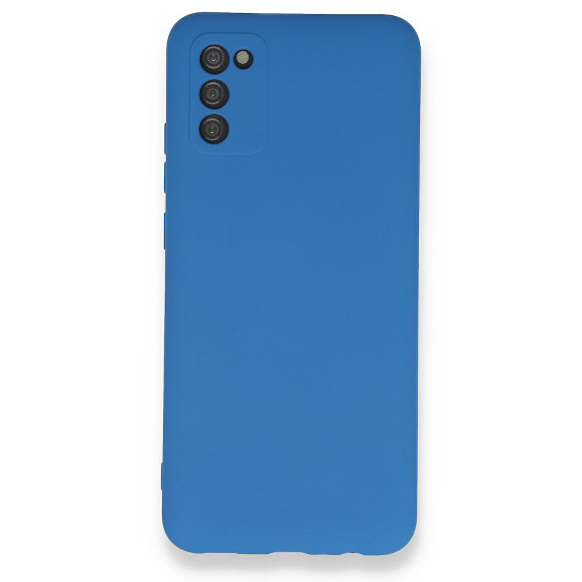 Samsung Galaxy A02S Kılıf İçi Kadife Kaplı Nano Silikon Kapak - Mavi