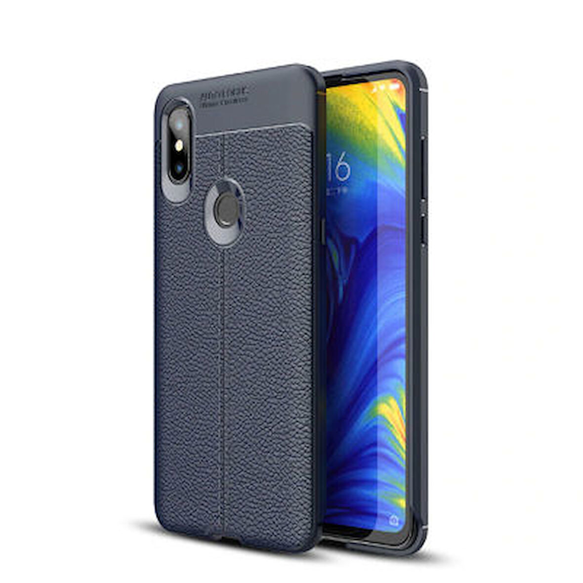Xiaomi Mi Mix 3 Kılıf Deri Desenli ve Esnek Yapılı Sağlam Derry Silikon Kılıf