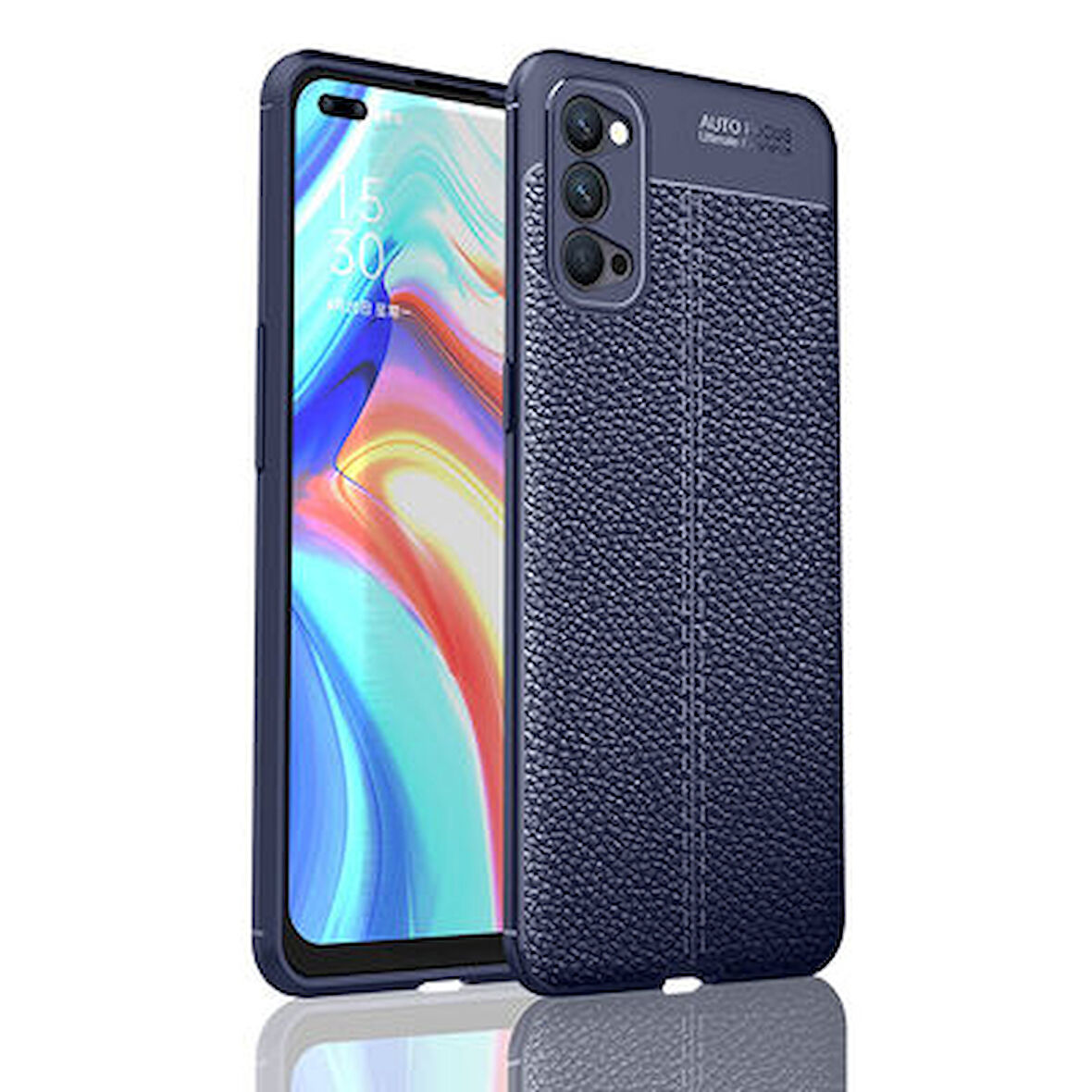 Oppo Reno 4 Kılıf Deri Silikon Yüzeyli Yüksek Kaliteli Sİlikondan Üretilmiş Premium Silikon Kapak RYC/Niss