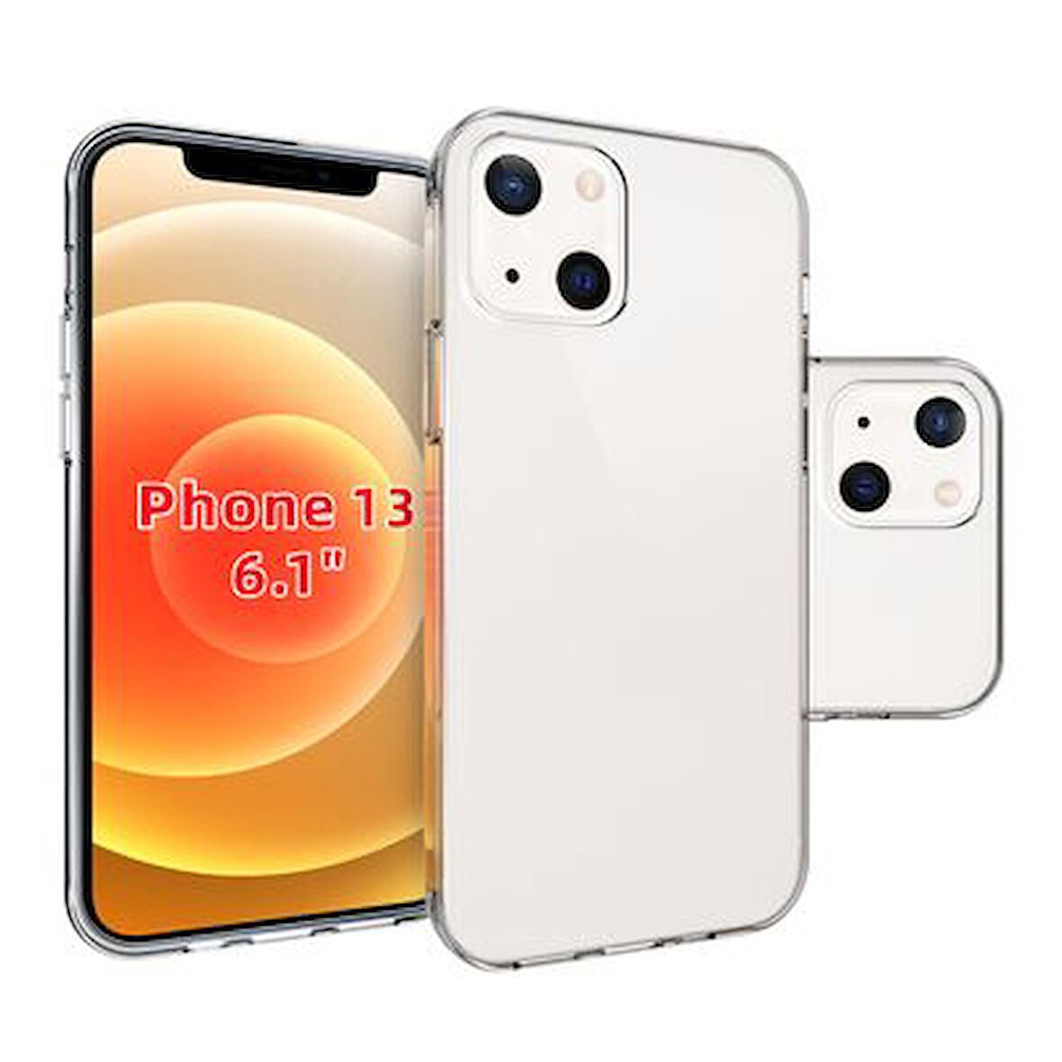 iPhone 13 Kılıf Şeffaf Onyx TPU Süper Silikon Kapak