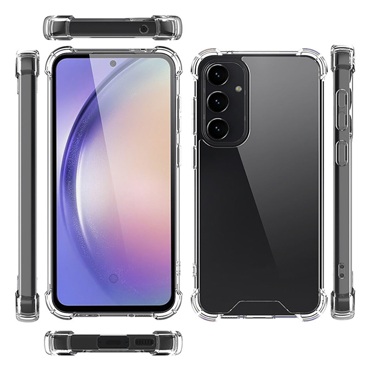 Samsung Galaxy S24 FE Kılıf Köşe Korumalı Şeffaf Jelly Premium Silikon Kapak