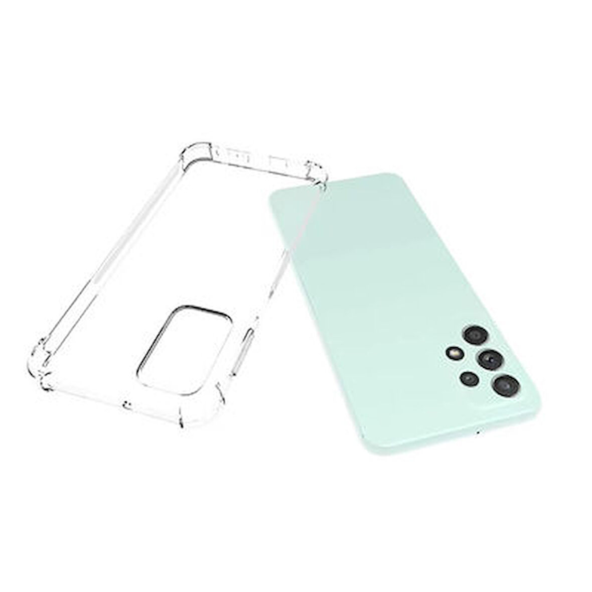 Samsung Galaxy A23 Kılıf Köşe Korumalı Şeffaf Sert Premium Silikon Kapak RYC/Nitro