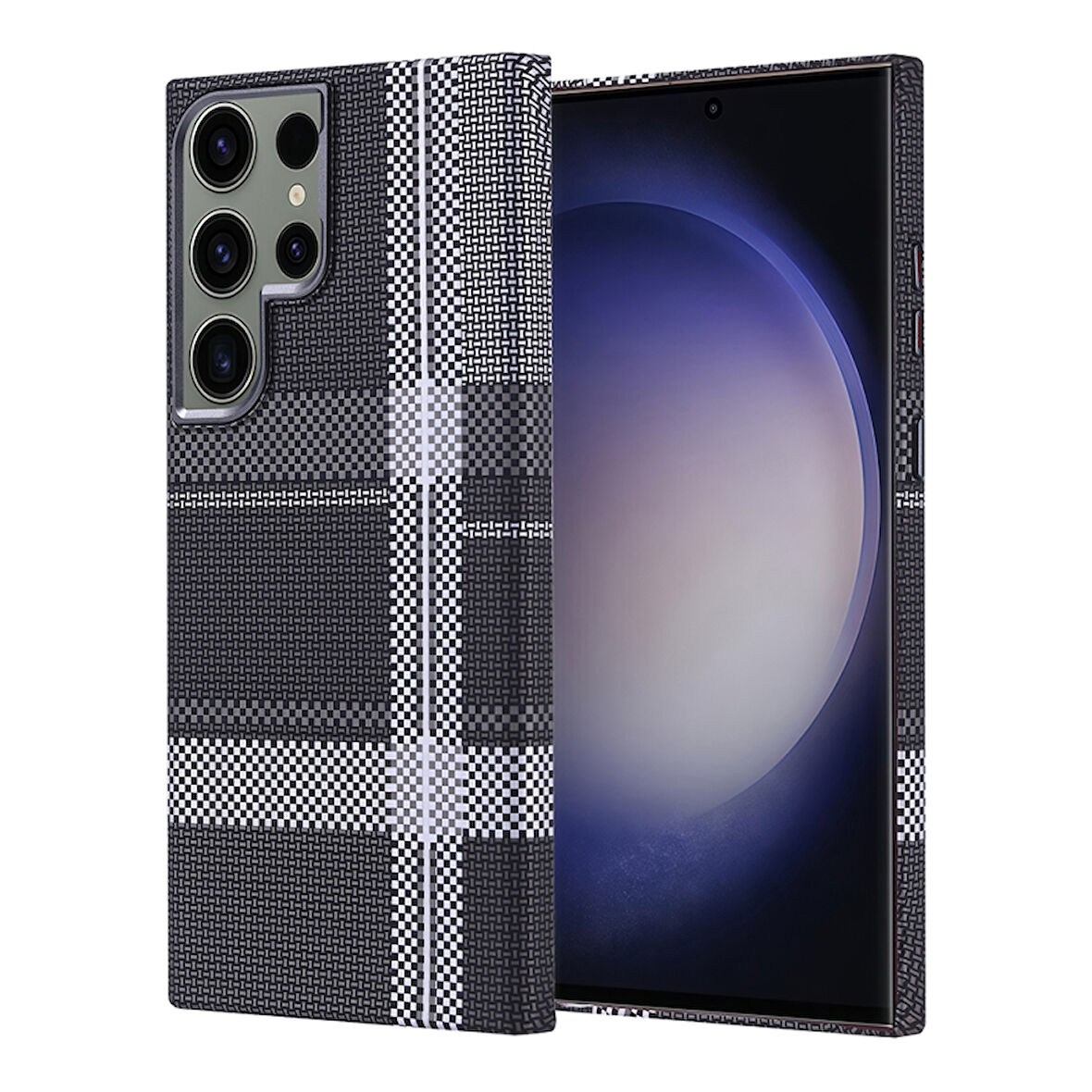 Galaxy S23 Ultra Kılıf Magsafe Destekli Ultra İnce Karbon Fiber Desenli Slimfiber Premium Kapak
