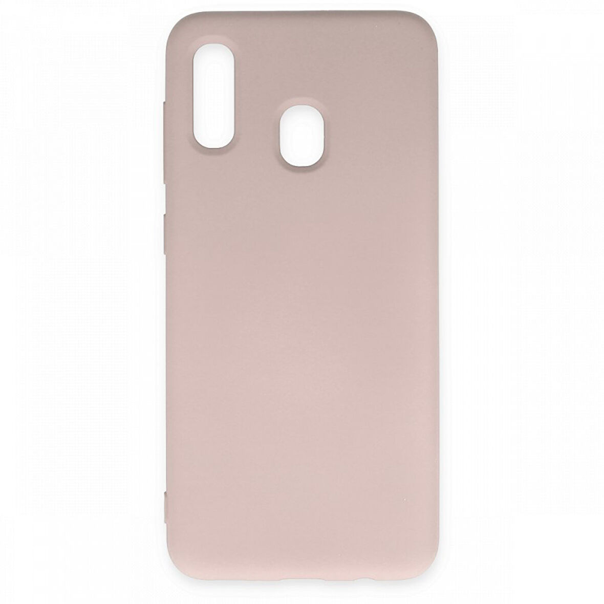 Samsung Galaxy A30 Kılıf İçi Kadife Kaplı Nano Silikon Kapak - Pudra