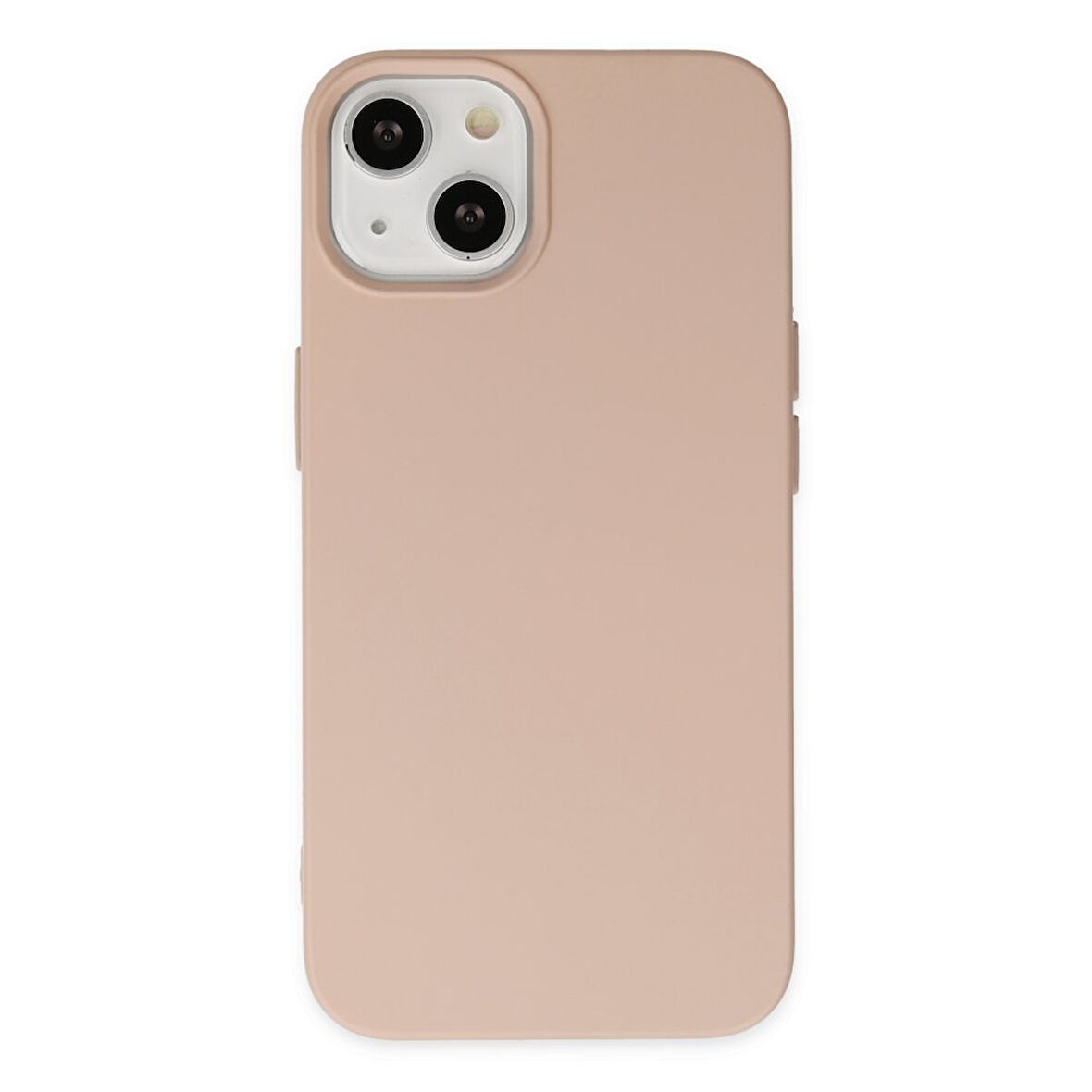 iPhone 14 Plus Kılıf İçi Kadife Kaplı Nano Silikon Kapak - Pudra