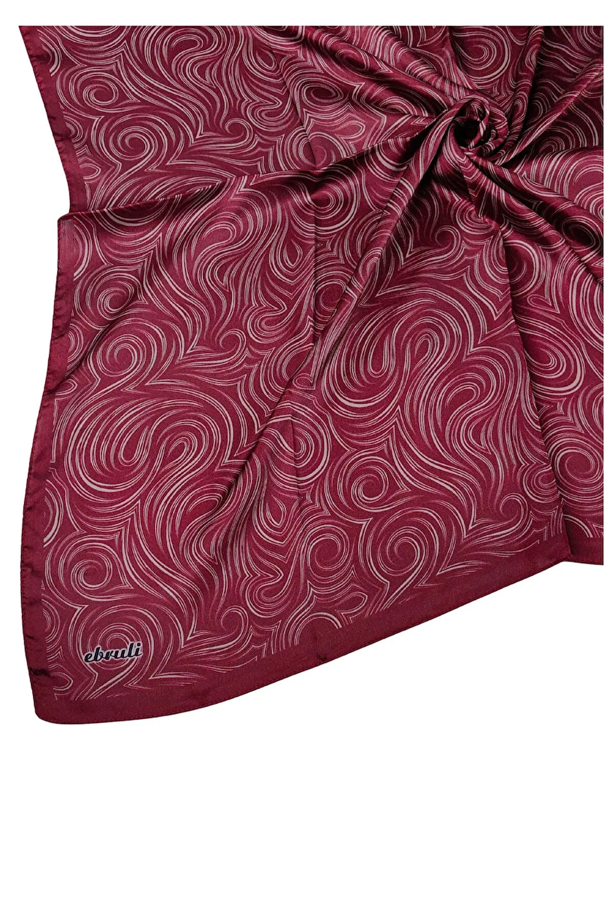 Ebruli Jan Jan Spiral Desenli Eşarp 90x90 cm