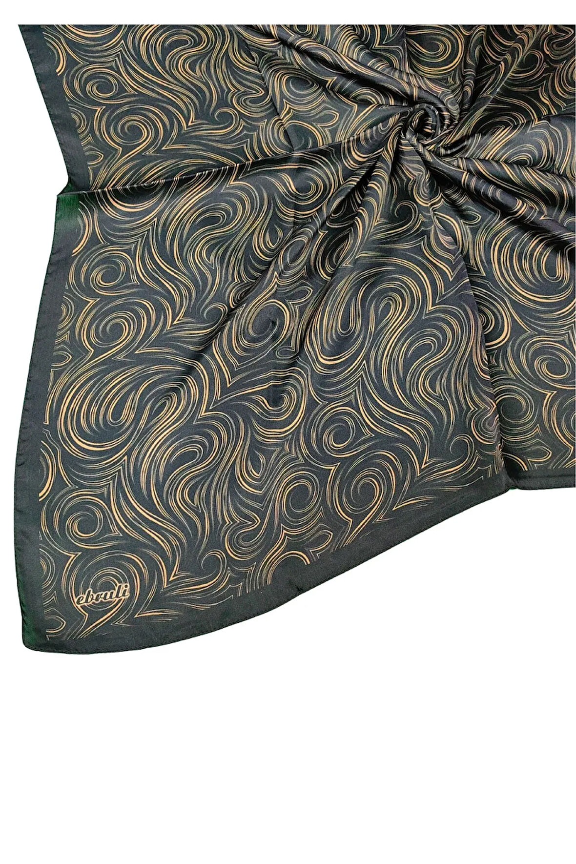 Ebruli Jan Jan Spiral Desenli Eşarp 90x90 cm