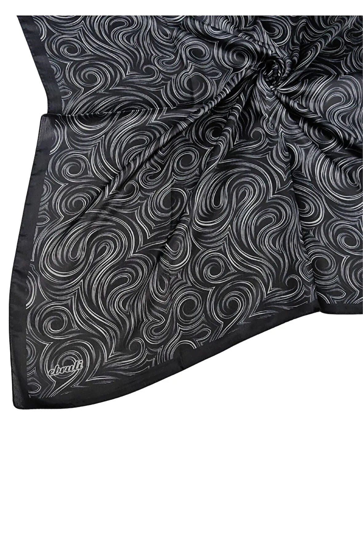 Ebruli Jan Jan Spiral Desenli Eşarp 90x90 cm