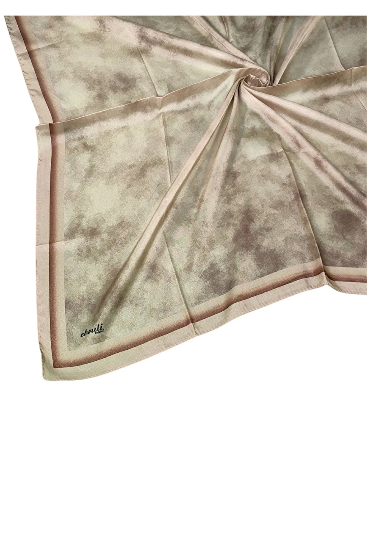 Ebruli Kristal Bulut Desenli Eşarp 90x90 cm