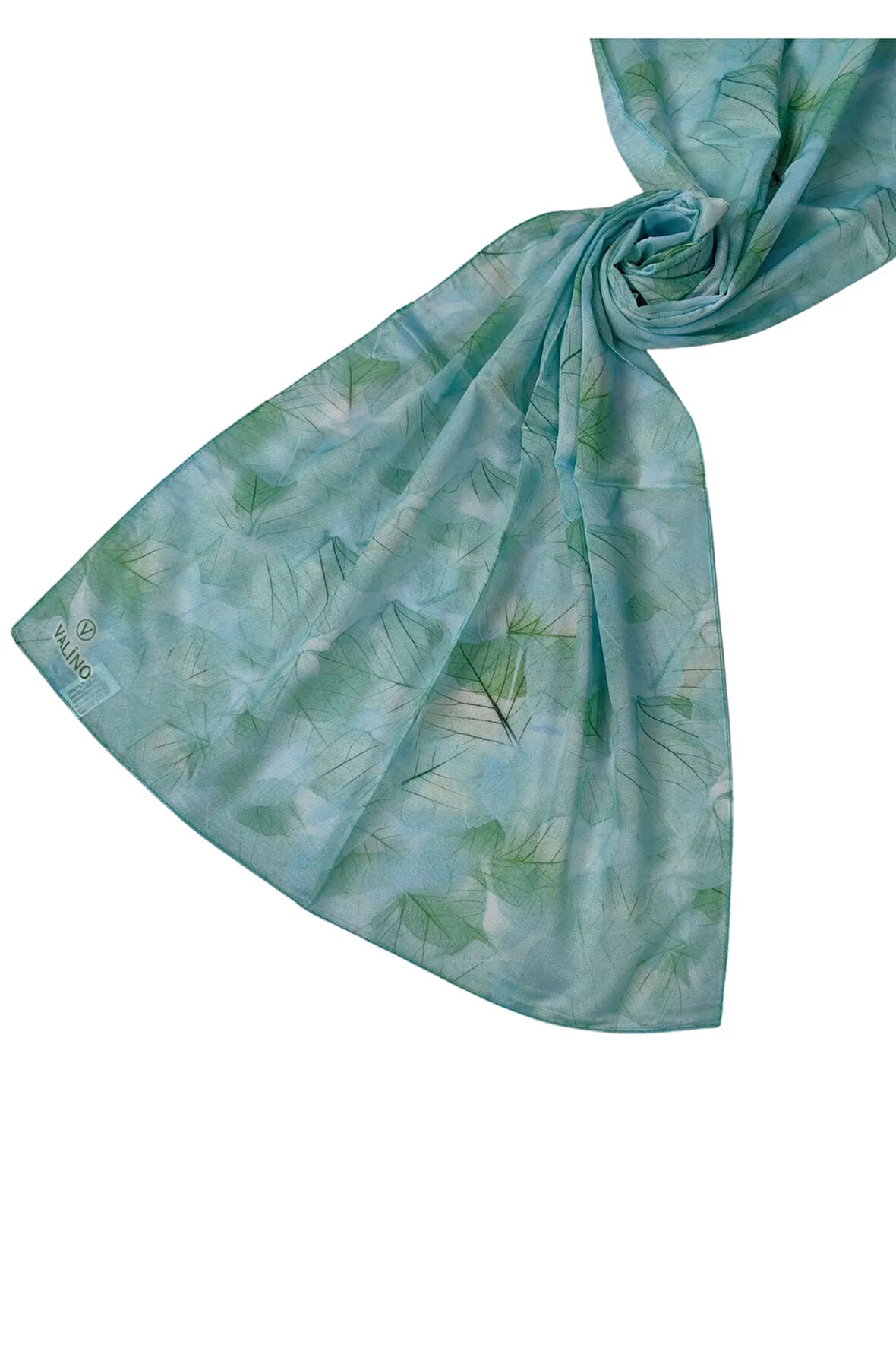 Valino Vual Twill Fular 45x110 cm - Yaprak Desenli, Hafif ve Nefes Alabilir Şal