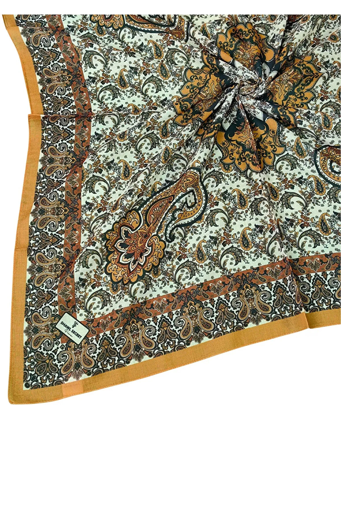 Prime Pamuk Etnik Desenli Eşarp 90x90 cm