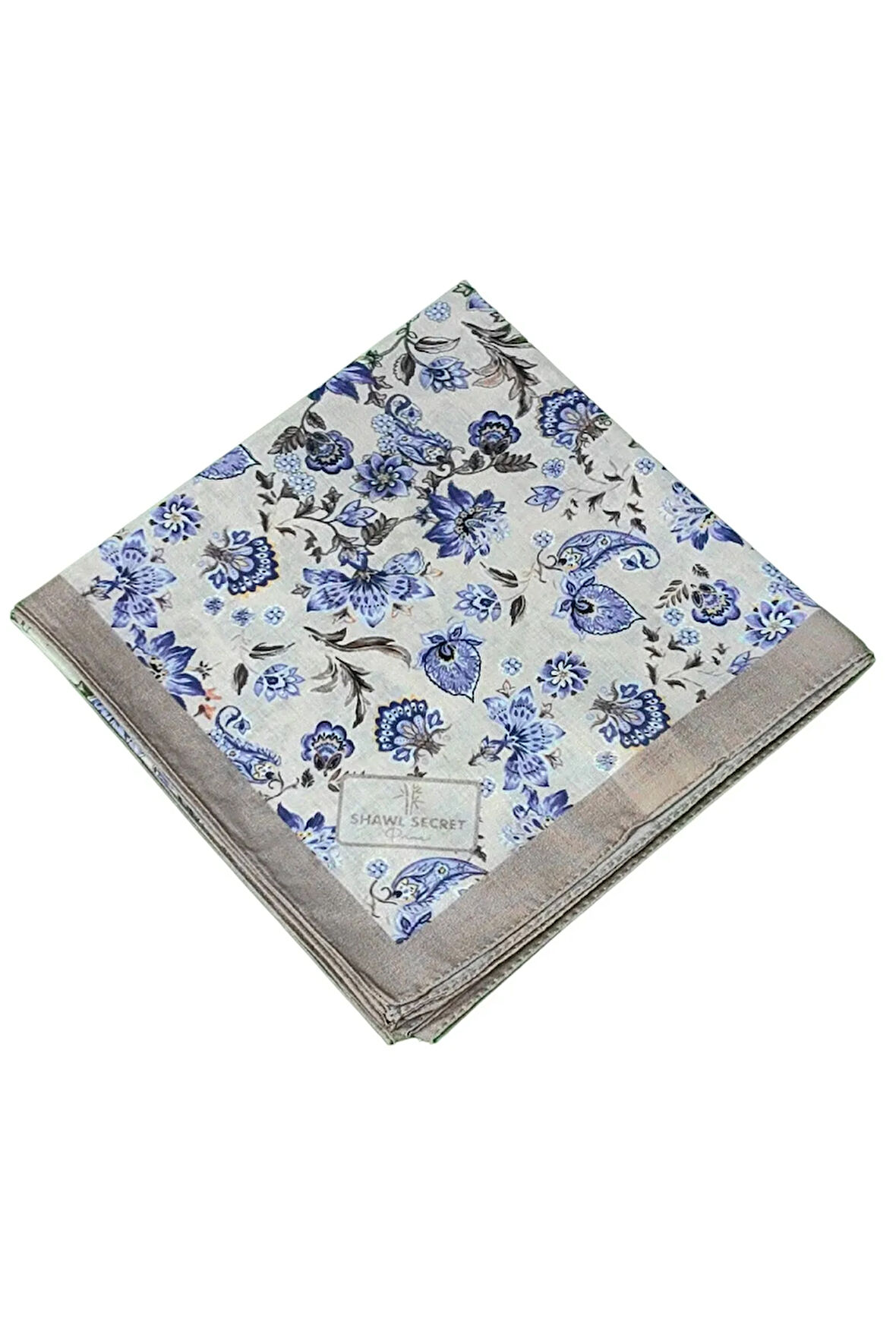 Prime Pamuk Çiçek Desenli Eşarp 90x90 cm