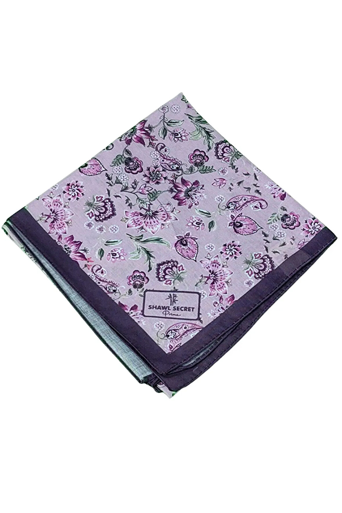 Prime Pamuk Çiçek Desenli Eşarp 90x90 cm