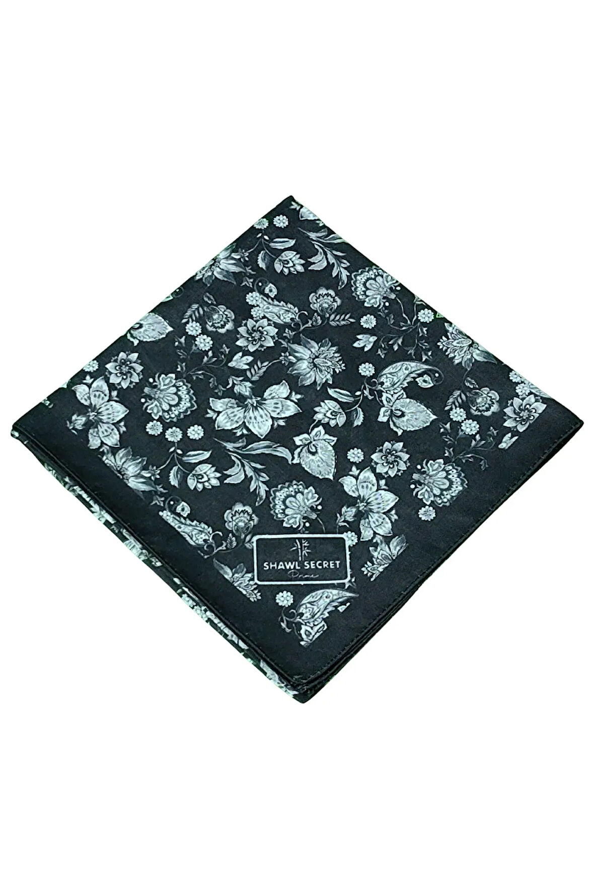 Prime Pamuk Çiçek Desenli Eşarp 90x90 cm