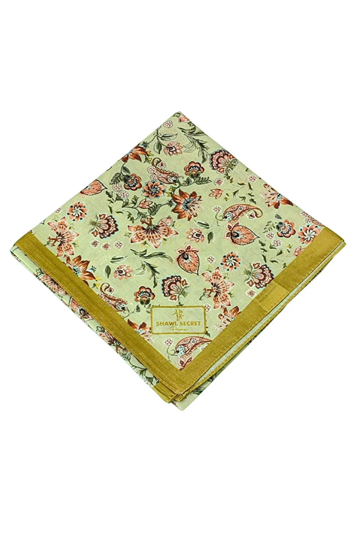 Prime Pamuk Çiçek Desenli Eşarp 90x90 cm