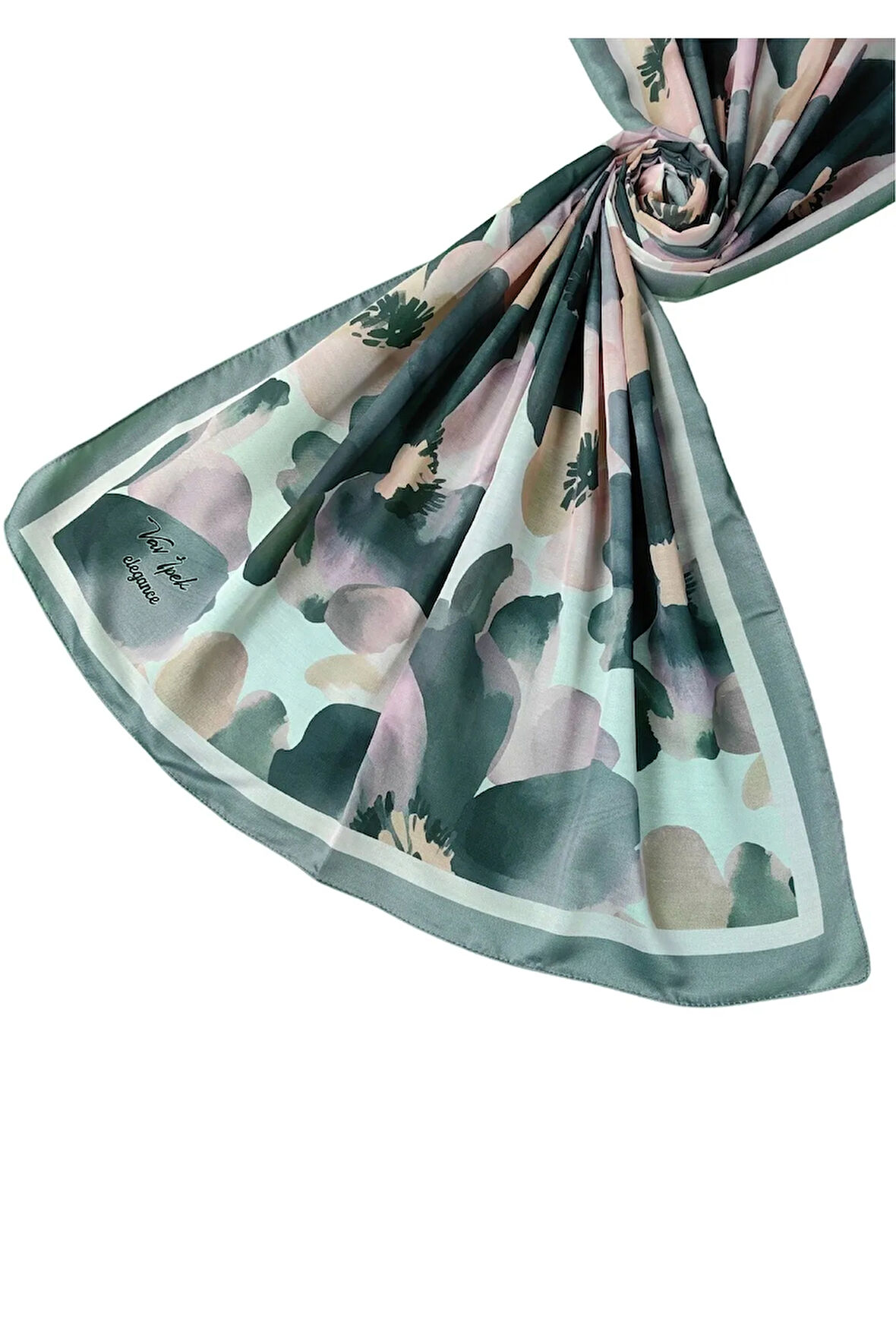 Vav İpek Soft Pamuk Şal 75x190 cm - Çiçek Desenli