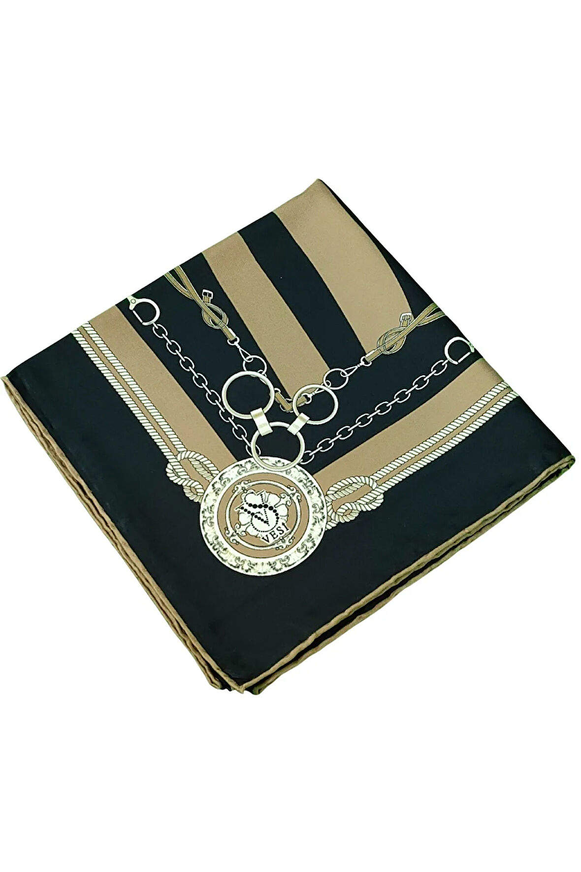 VESİ Eşarp Zincir Desenli Sport Twill Eşarp 120x120 cm
