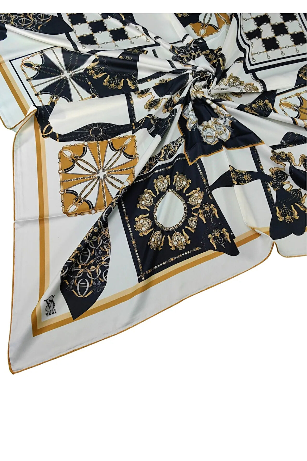 VESİ Eşarp Desenli Sport Twill Eşarp 120x120 cm