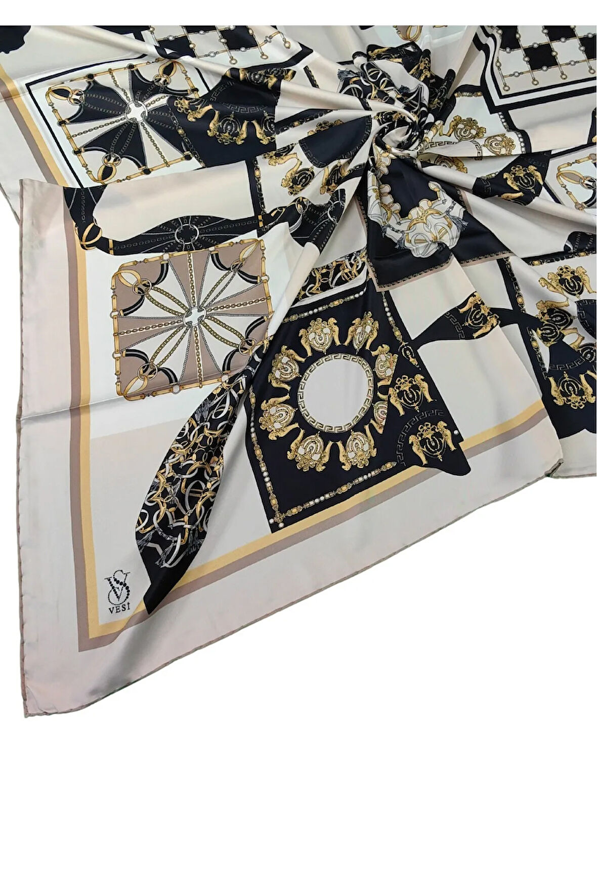 VESİ Eşarp Desenli Sport Twill Eşarp 120x120 cm