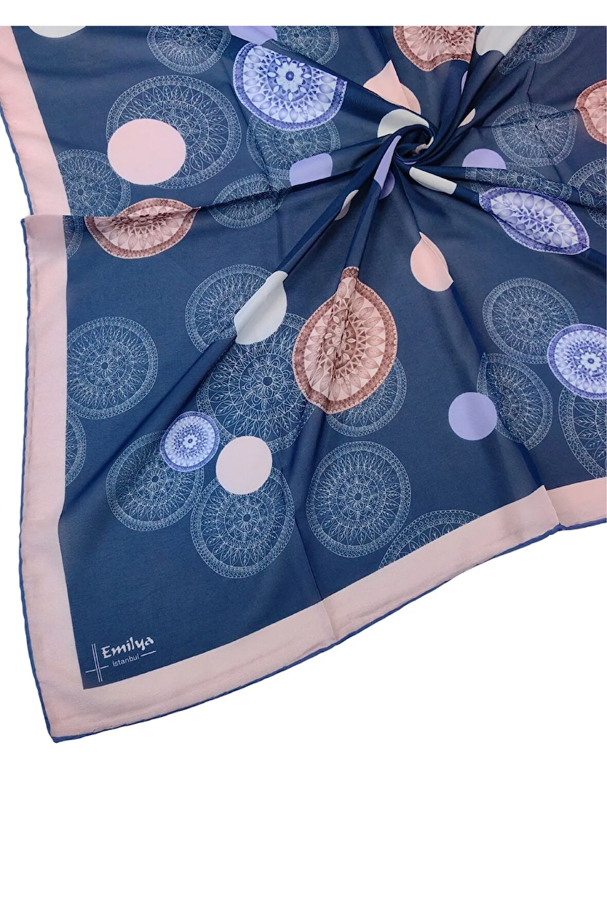 Emilya Kadın Fresh Şifon Desenli Geometrik Eşarp 90x90 cm