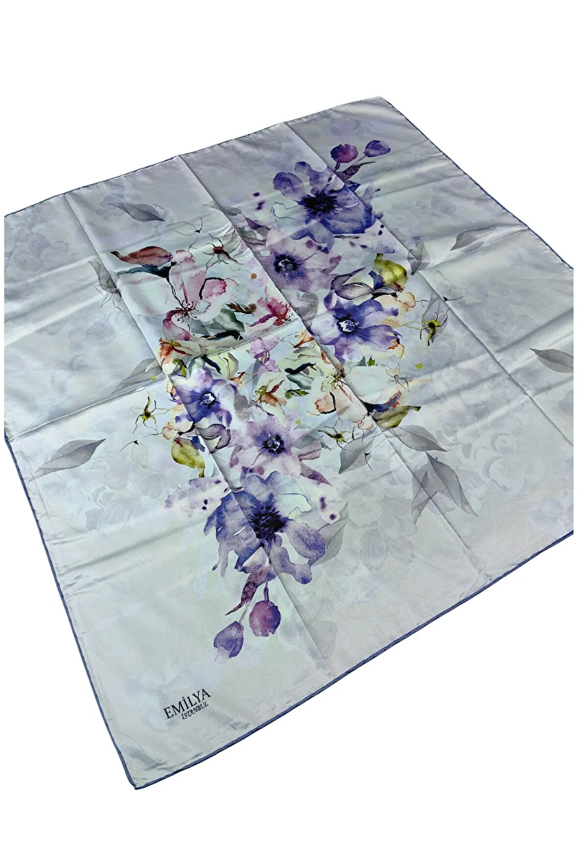 Emilya Rayon Çiçek Desenli Eşarp 90x90 Cm
