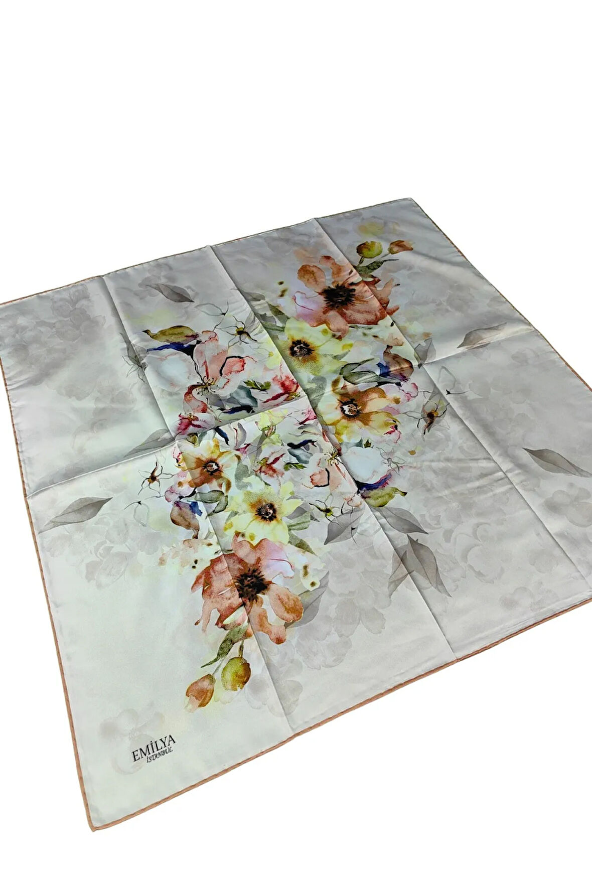 Emilya Rayon Çiçek Desenli Şal Eşarp 90x90 cm